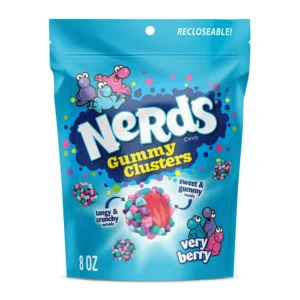 NERDS Gummy Clusters, Very Berry, Crunchy and Gummy, 8 oz, (227g)