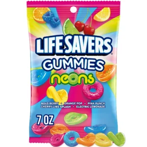Life Savers Neons Gummy Candy, 7 oz Bag, (198g)