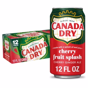 Canada Dry  Fruit Splash Cherry Ginger Ale Soda, 355ml, 12 Pack