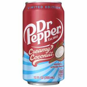 Dr Pepper Creamy Coconut Soda Pop, 12 fl oz, (355ml).